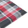 vidaXL Banc de jardin avec coussin &agrave; carreaux rouge 112 cm Teck massif