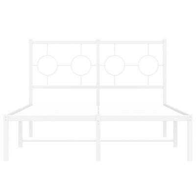 vidaXL Cadre de lit métal avec tête de lit blanc 120x190 cm