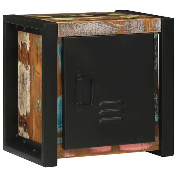 vidaXL Armoire de salle de bain avec porte Marron Bois Recycl&eacute; Solide