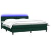 vidaXL Sommier &agrave; lattes de lit et matelas et LED vert fonc&eacute; 180x220cm velours