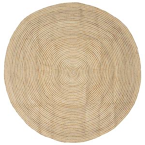 vidaXL Tapis de zone Blanc &Oslash; 180 cm Jute