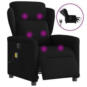 vidaXL Fauteuil de massage inclinable &eacute;lectrique Noir Tissu