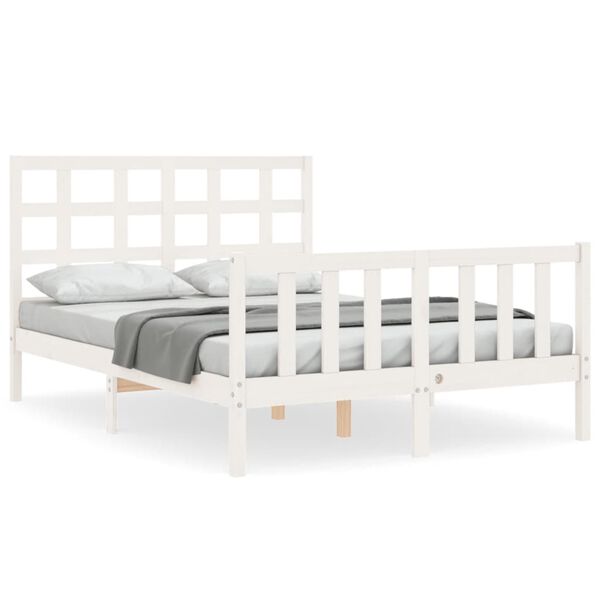vidaXL Cadre de lit sans matelas blanc 120x200 cm bois de pin massif
