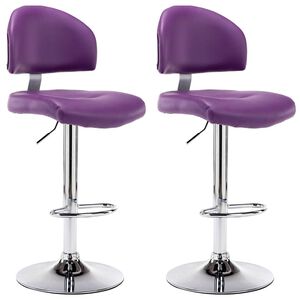 vidaXL Tabourets de bar lot de 2 violet similicuir