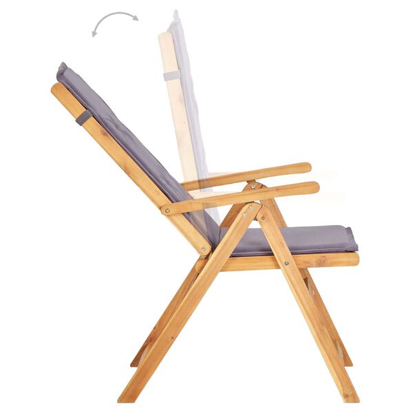 vidaXL Chaises inclinables de jardin lot de 2 Bois solide d'acacia