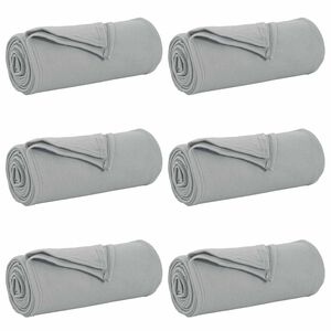 vidaXL Couvertures &agrave; jeter 6 pc Gris 170 x 130 cm 1.86 kg Polaire