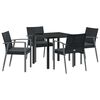vidaXL Ensemble de salle &agrave; manger pour jardin 5 pc Noir et gris