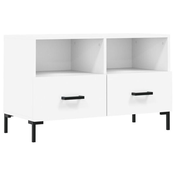 vidaXL Meuble TV Blanc 80x36x50 cm Bois d'ingénierie