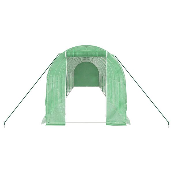 vidaXL Serre avec cadre en acier vert 20 m&sup2; 10x2x2 m