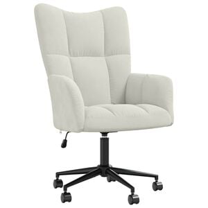 vidaXL Chaise de relaxation Blanc cr&egrave;me Velours
