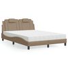 vidaXL Lit Viana avec matelas cappuccino 120x200 cm similicuir