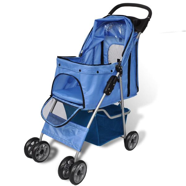 vidaXL Poussette pour chiens Bleu