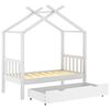 vidaXL Cadre de lit enfant avec tiroir blanc pin massif 70x140 cm