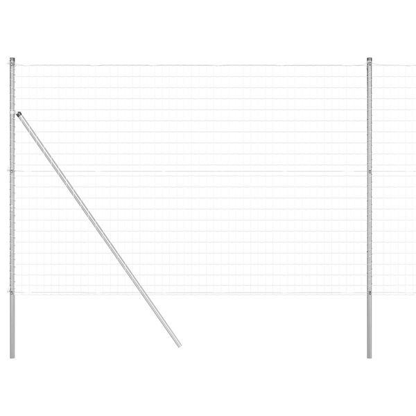 vidaXL Cl&ocirc;ture avec poteau Argent&eacute; 1,5 x 10 m Acier et PVC