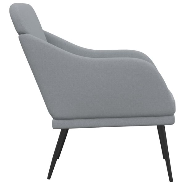 vidaXL Fauteuil Gris clair 63x76x80 cm Tissu