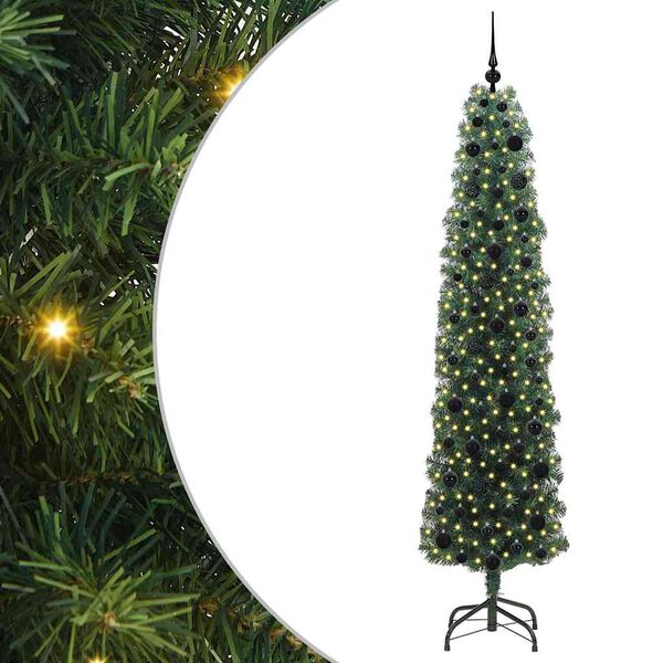 vidaXL Sapin de No&euml;l artificiel Vert 210 cm PVC et acier et plastique