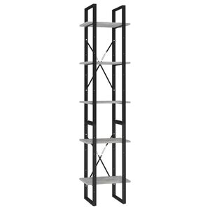 vidaXL Biblioth&egrave;que &agrave; 5 niveaux Gris b&eacute;ton 40x30x175cm Bois ing&eacute;nierie