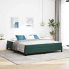 vidaXL Lit &agrave; ressorts avec matelas Vert fonc&eacute; 180 x 210 cm tissu