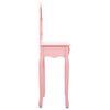 vidaXL Coiffeuse et tabouret Rose 65x36x128 cm Bois de paulownia MDF