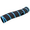 vidaXL Tunnel pour chats en forme de S Noir et bleu 122 cm Polyester