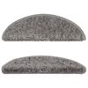 vidaXL Tapis d'escalier 10 pièces 56 x 17 x 3 cm Gris Demi-rond