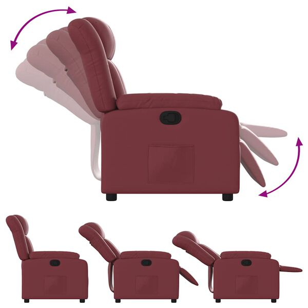 vidaXL Fauteuil inclinable Rouge bordeaux Similicuir