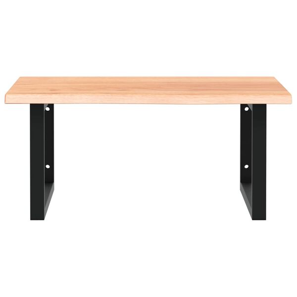 vidaXL &Eacute;tag&egrave;re de vasque murale acier et bois de ch&ecirc;ne massif