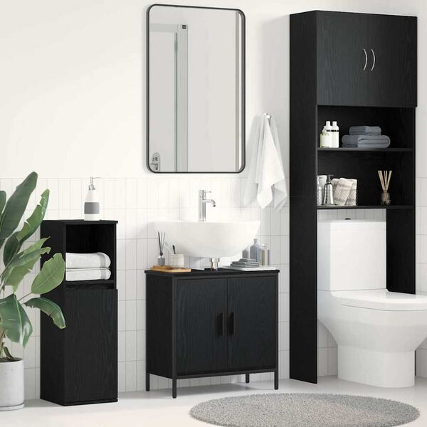 vidaXL Meuble de Lavabo de Salle de Bain Chêne noir 60 x 30 x 60 cm