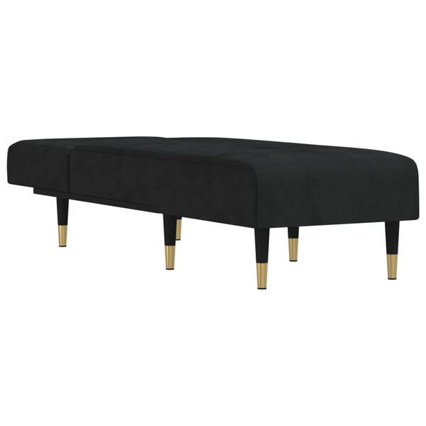 vidaXL Chaise longue noir velours