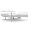vidaXL Cadre de lit m&eacute;tal sans matelas et pied de lit blanc 140x190 cm