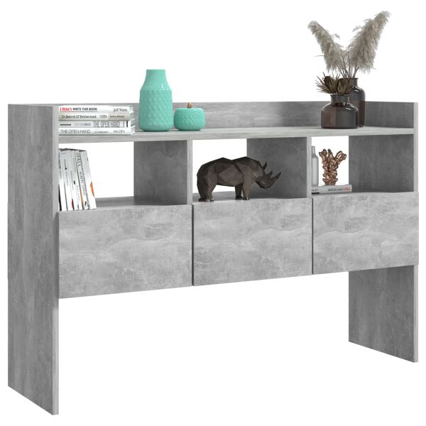 vidaXL Buffet Gris b&eacute;ton 105x30x70 cm Bois d&rsquo;ing&eacute;nierie