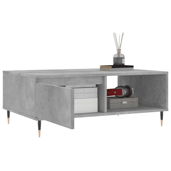 vidaXL Table basse gris b&eacute;ton 90x60x35 cm bois d'ing&eacute;nierie