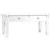 vidaXL Table basse &agrave; miroir 106x45x45 cm Bois d'ing&eacute;nierie et verre