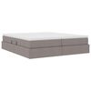 vidaXL Lit avec rangement et matelas Taupe 180 x 200 cm Polyester