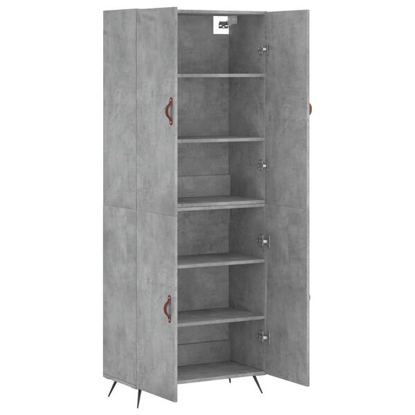 vidaXL Buffet haut Gris b&eacute;ton 69,5x34x180 cm Bois d'ing&eacute;nierie