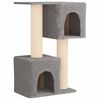 vidaXL Arbre &agrave; chat avec poteaux &agrave; griffer en sisal Gris clair 114 cm