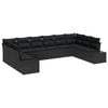 vidaXL Ensemble de canap&eacute; de jardin 10 pc 9-Nombre de places Noir