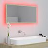 vidaXL Miroir LED de salle de bain Chêne sonoma 90x8,5x37 cm Acrylique
