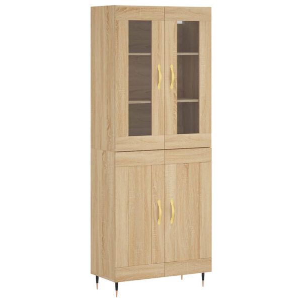 vidaXL Buffet haut Ch&ecirc;ne sonoma 69,5x34x180 cm Bois d'ing&eacute;nierie