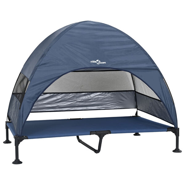 vidaXL Lit surélevé pour chien Bleu marine 127 x 81 x 108 cm