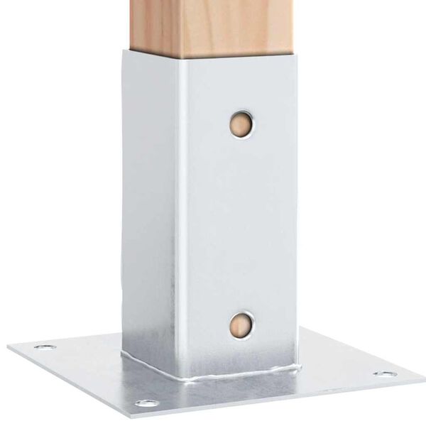 vidaXL Bases de poteau carr&eacute;es 12 pcs argent 61x61 mm acier galvanis&eacute;