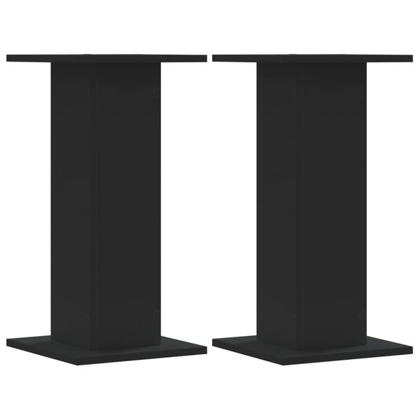 vidaXL Supports de haut-parleurs 2 pcs noir bois d'ing&eacute;nierie
