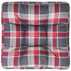 vidaXL Coussin de palette carreaux rouges 58x58x10 cm tissu