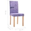 vidaXL Chaises &agrave; manger lot de 4 violet tissu