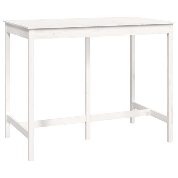 vidaXL Table de bar Blanc 140x80x110 cm Bois massif de pin