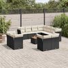 vidaXL Salon de jardin 12 pcs avec coussins noir r&eacute;sine tress&eacute;e