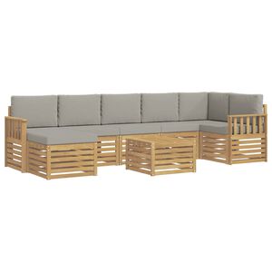 vidaXL Ensemble de canap&eacute;s d'ext&eacute;rieur 7 pc Blanc et gris clair