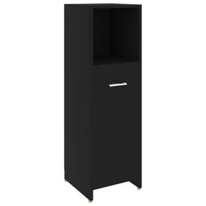 vidaXL Armoire de salle de bain Noir 30x30x95 cm Bois d'ing&eacute;nierie