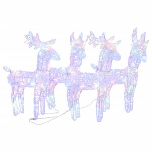 vidaXL Rennes de No&euml;l 4 pcs 160 LED Multicolore Acrylique