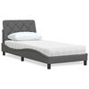 vidaXL Lit avec matelas gris fonc&eacute; 80x200 cm tissu